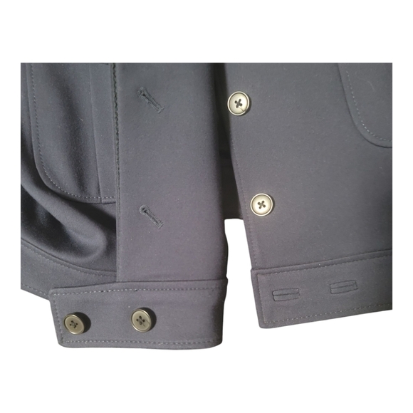 Anne Klein Dahila Cropped Two Pocket Military Style Dress Jacket-Navy Blue-16 - Picture 6 of 10